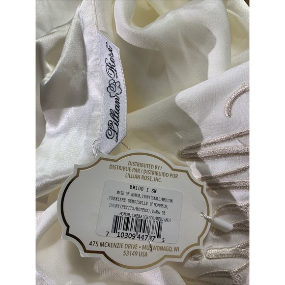Lillian Rose Womens Satin Robe S/M Ivory Maid of Honor Bride Wedding Embroidered - Picture 8 of 8